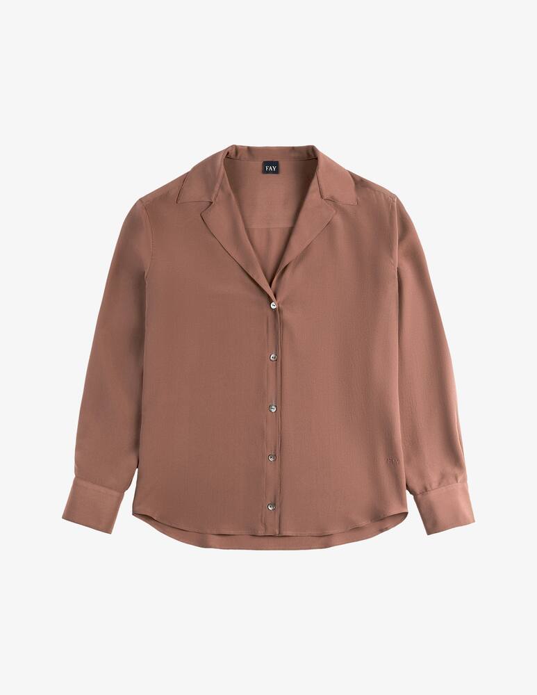 rinascente Fay Camicia Slim in Crêpe De Chiné