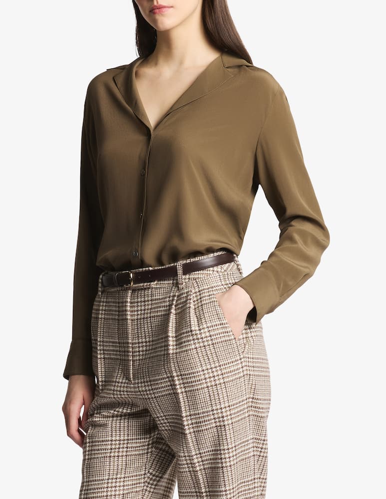 rinascente Fay Slim Shirt in Crêpe De Chiné