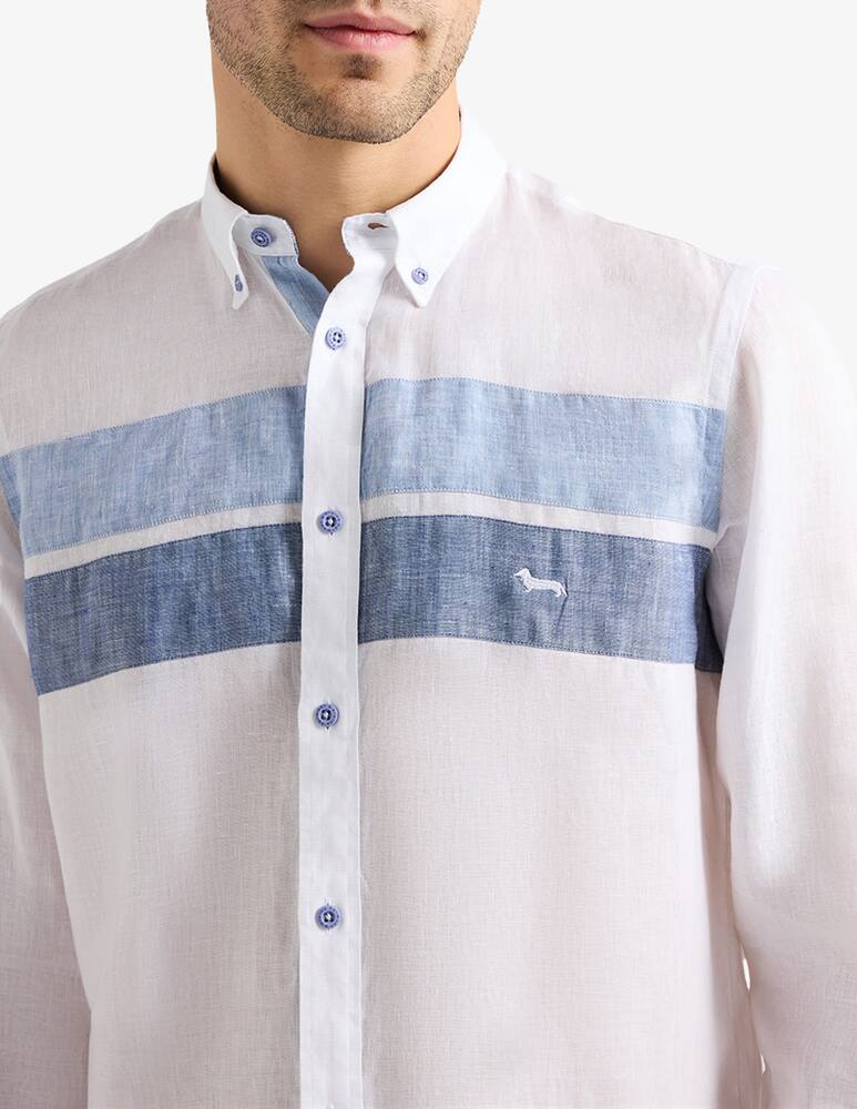 Harmont & Blaine Camicia in lino con fasce frontali - immagine 4 Harmont & Blaine Camicia in lino con fasce frontali - immagine 4
