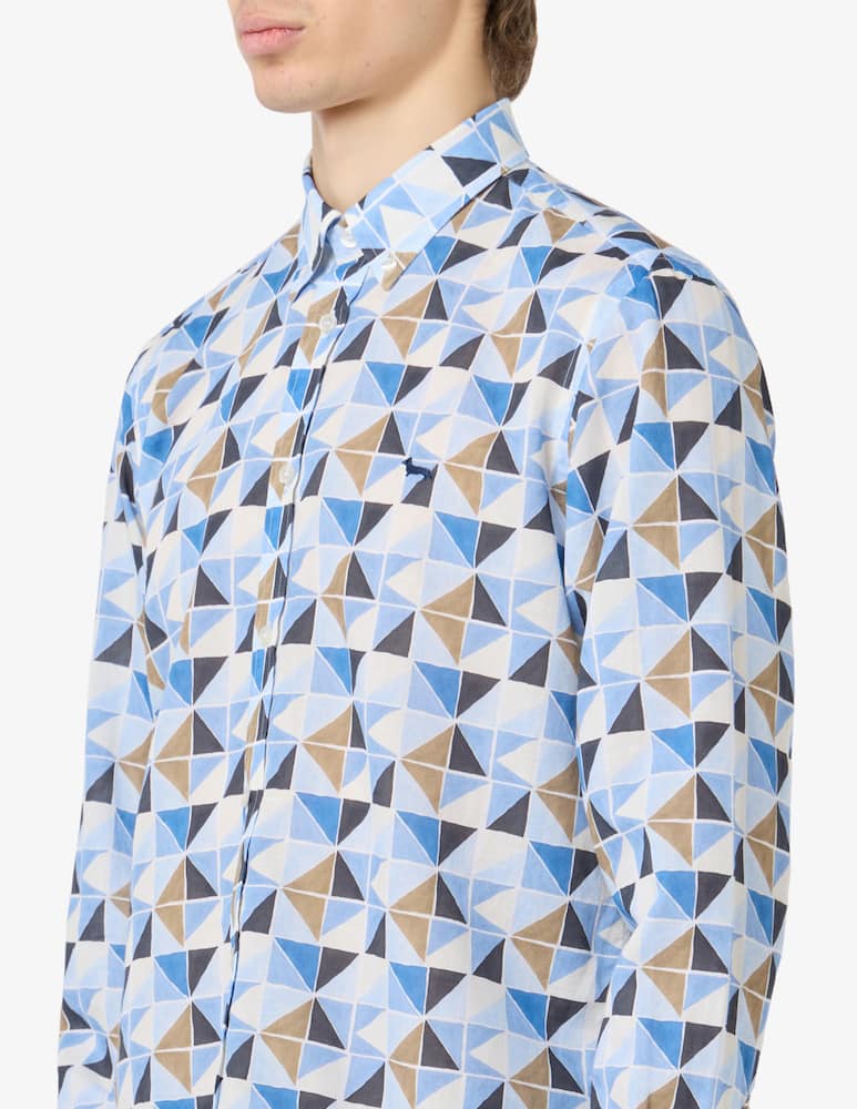 rinascente Harmont & Blaine Camicia fantasia in cotone e lino