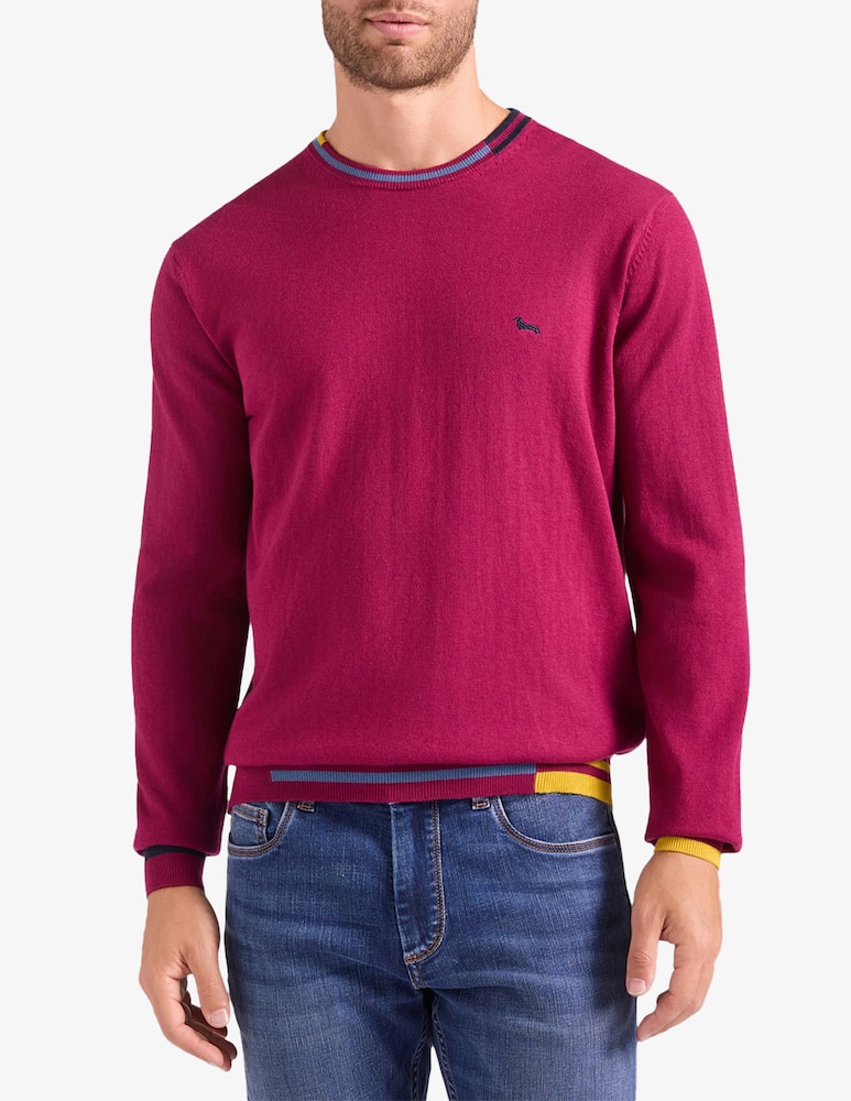 Harmont & Blaine Crewneck jumper with contrast trims - picture 1 Harmont & Blaine Crewneck jumper with contrast trims - picture 1