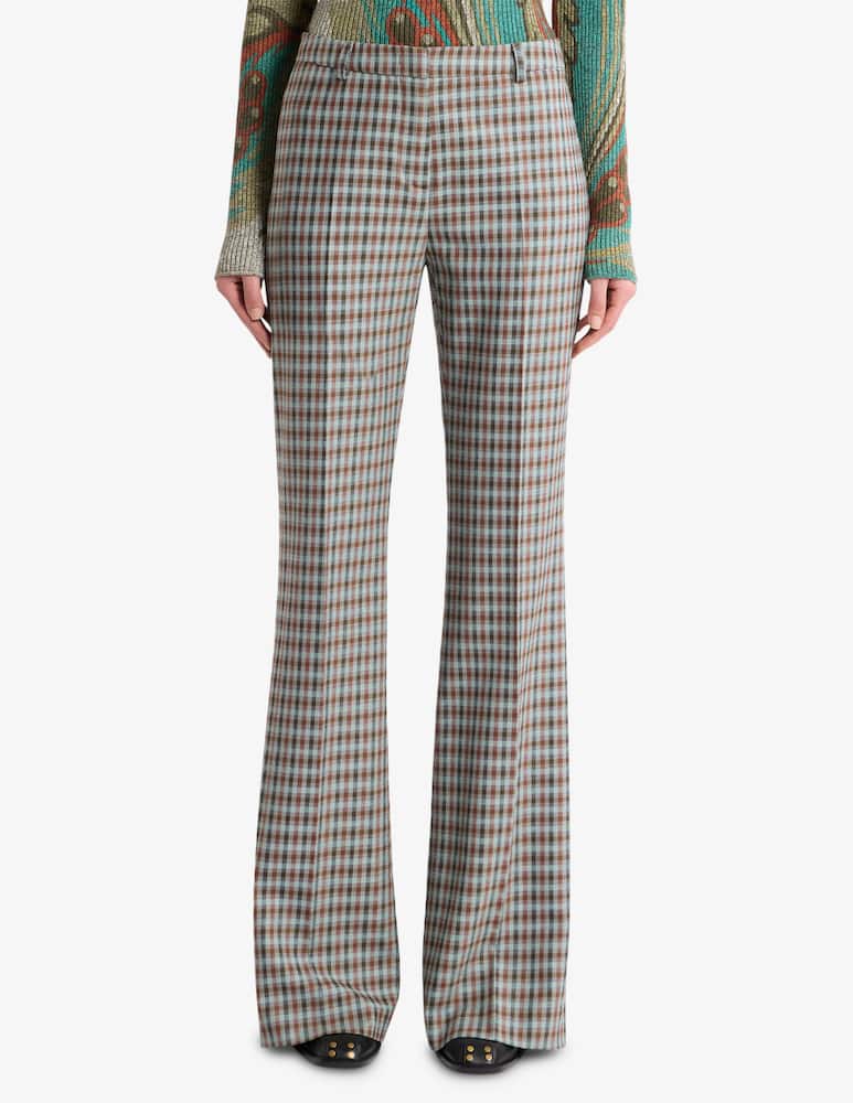 rinascente ETRO Wool-Blend gingham trousers