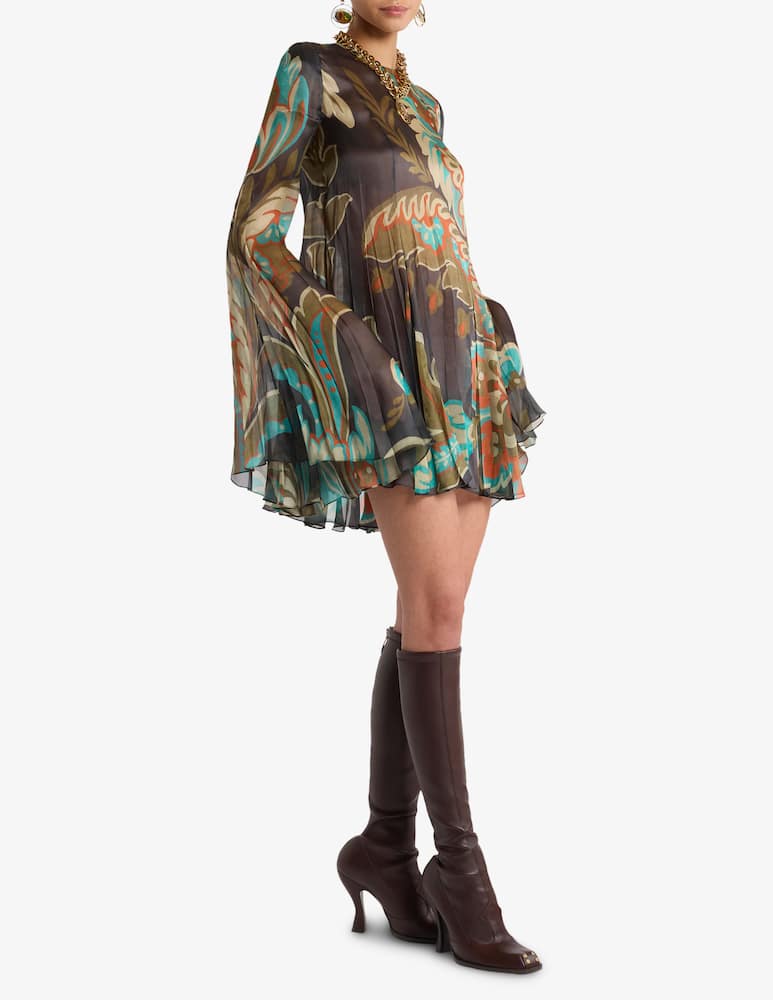 rinascente ETRO Pleated silk mini dress