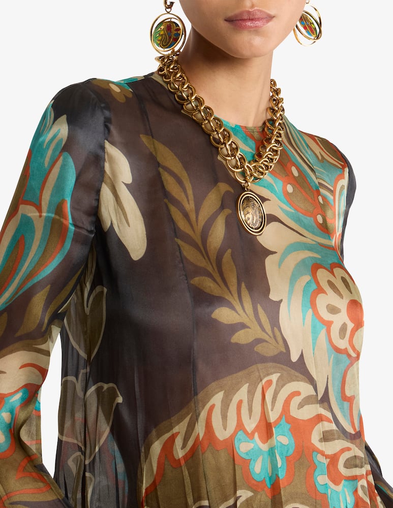 rinascente ETRO Pleated silk mini dress