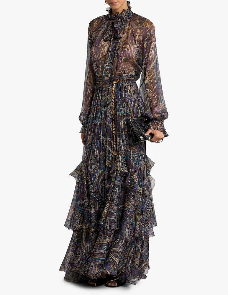 rinascente ETRO Silk blouse with paisley foliage motif