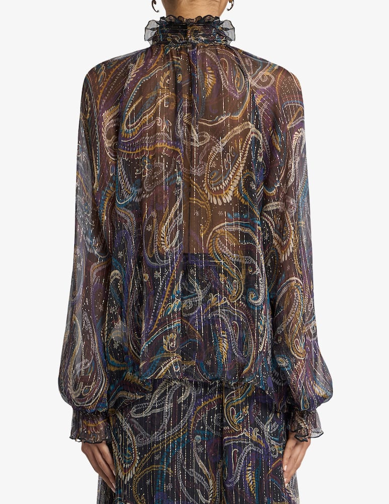 rinascente ETRO Silk blouse with paisley foliage motif
