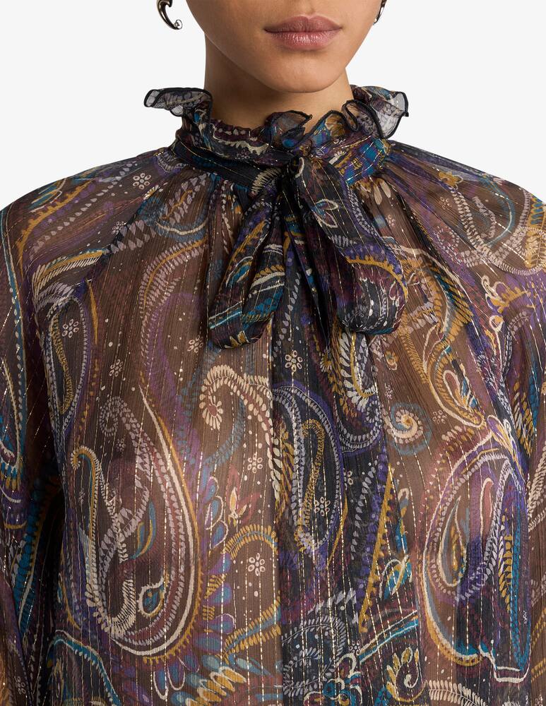 rinascente ETRO Silk blouse with paisley foliage motif