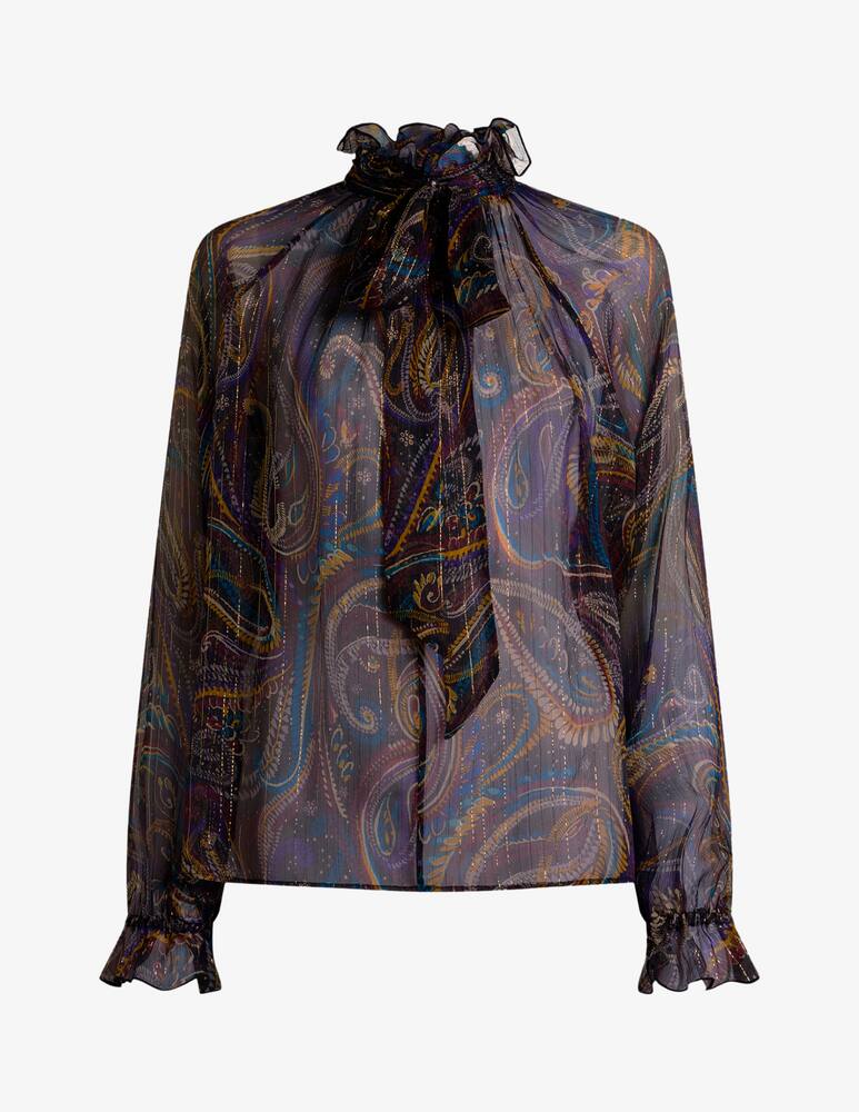 rinascente ETRO Silk blouse with paisley foliage motif