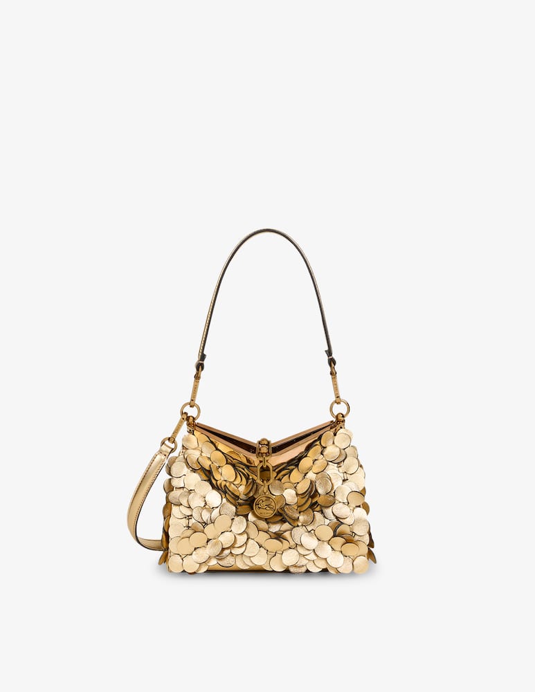 rinascente ETRO Borsa Vela piccola in pelle con paillettes