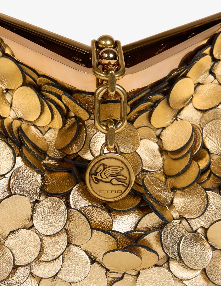 rinascente ETRO Borsa Vela piccola in pelle con paillettes