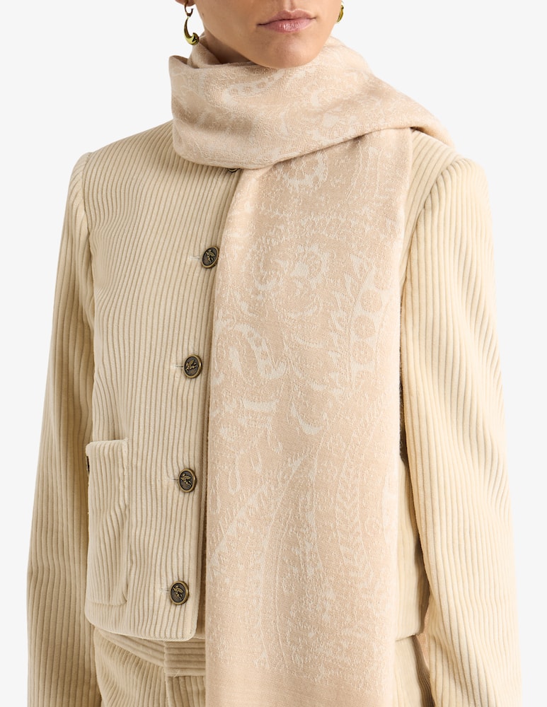 rinascente ETRO Wool jacquard scarf with floral paisley motif