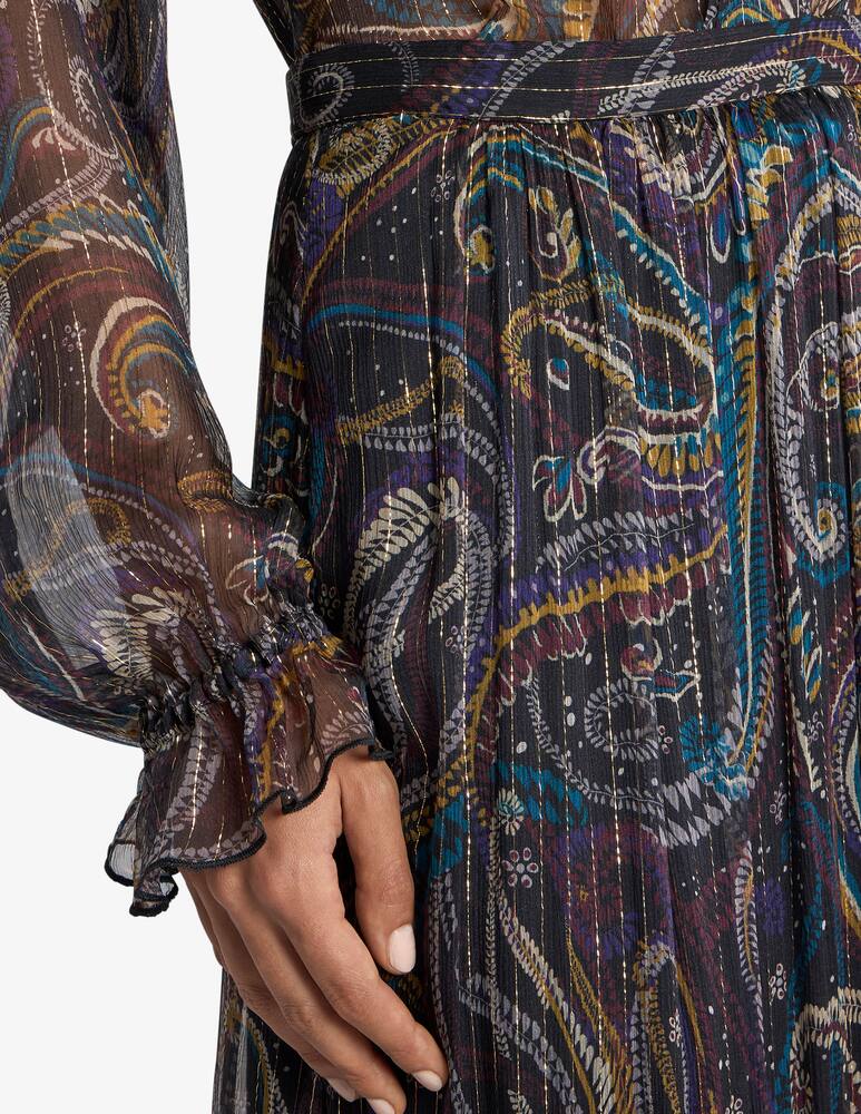 rinascente ETRO Silk maxi skirt with paisley foliage motif