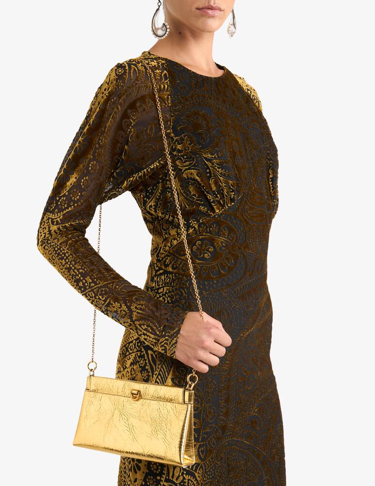 rinascente ETRO Mini leather clutch talk with chain shoulder strap