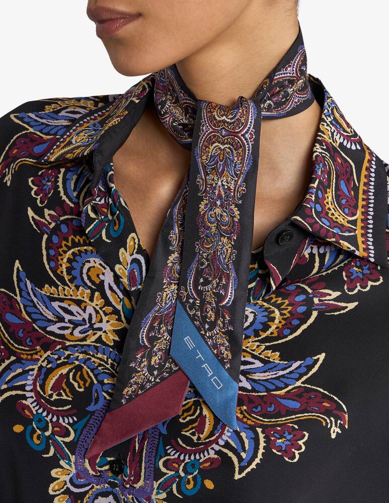 rinascente ETRO Silk paisleyina with placed paisley foliage print