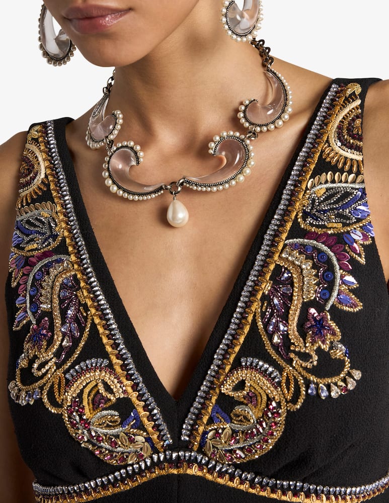 rinascente ETRO Paisley necklace with pearls