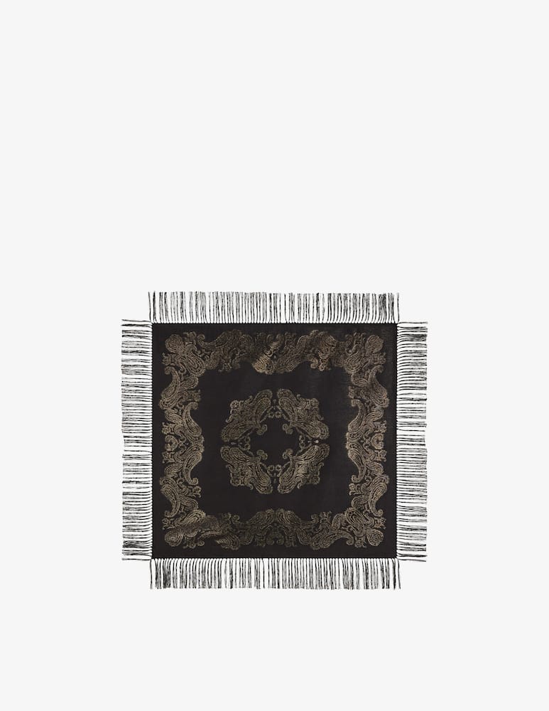 rinascente ETRO Silk-Blend scarf with metallic paisley motif