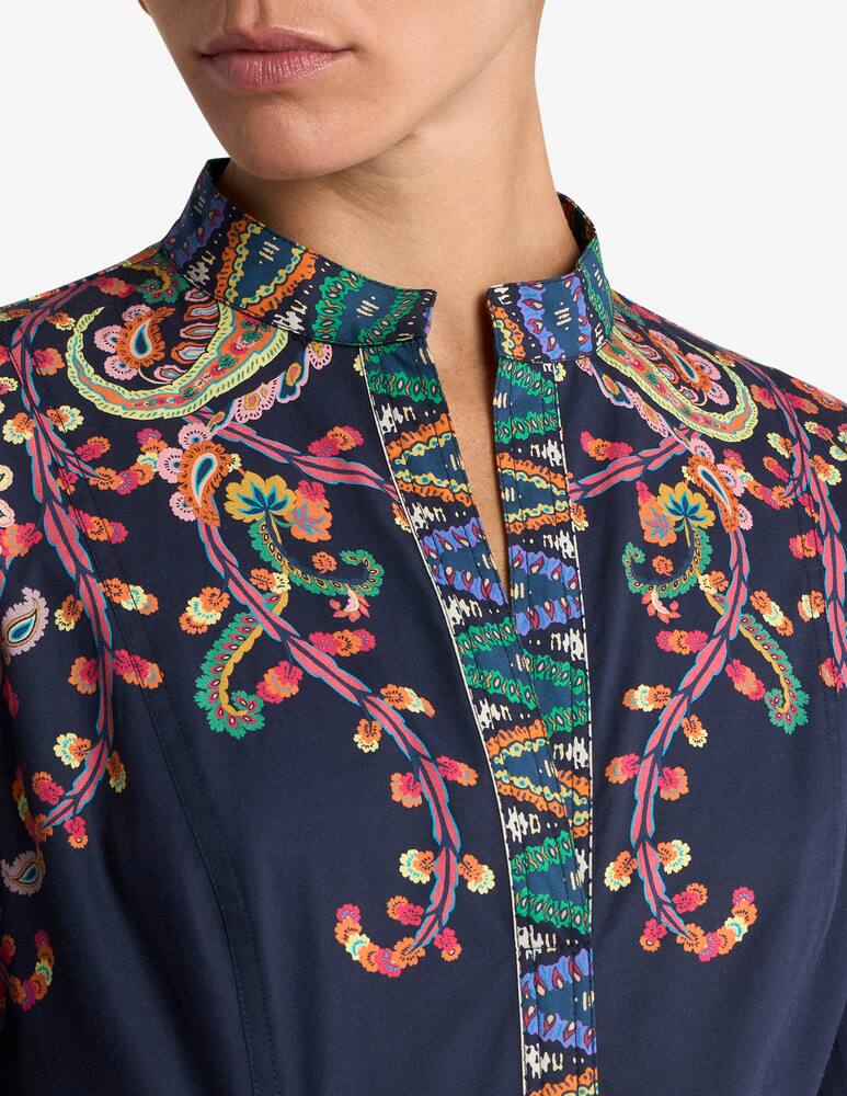 ETRO Long cotton dress with placed floral paisley print - picture 3 ETRO Long cotton dress with placed floral paisley print - picture 3