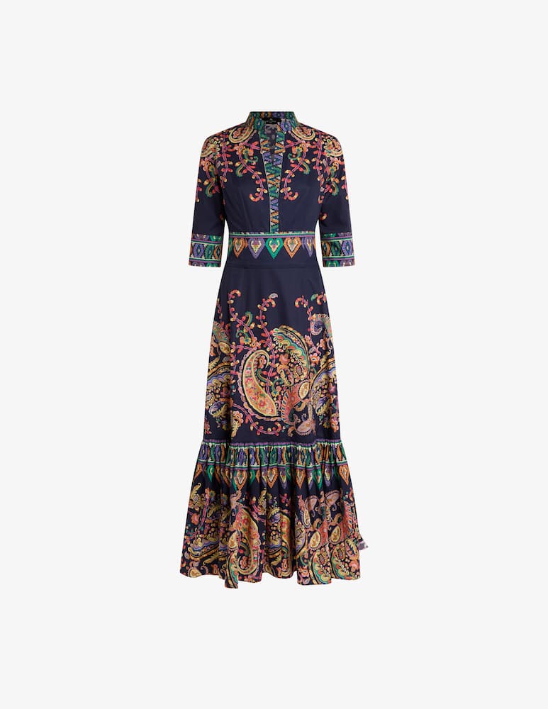 ETRO Long cotton dress with placed floral paisley print - picture 4 ETRO Long cotton dress with placed floral paisley print - picture 4