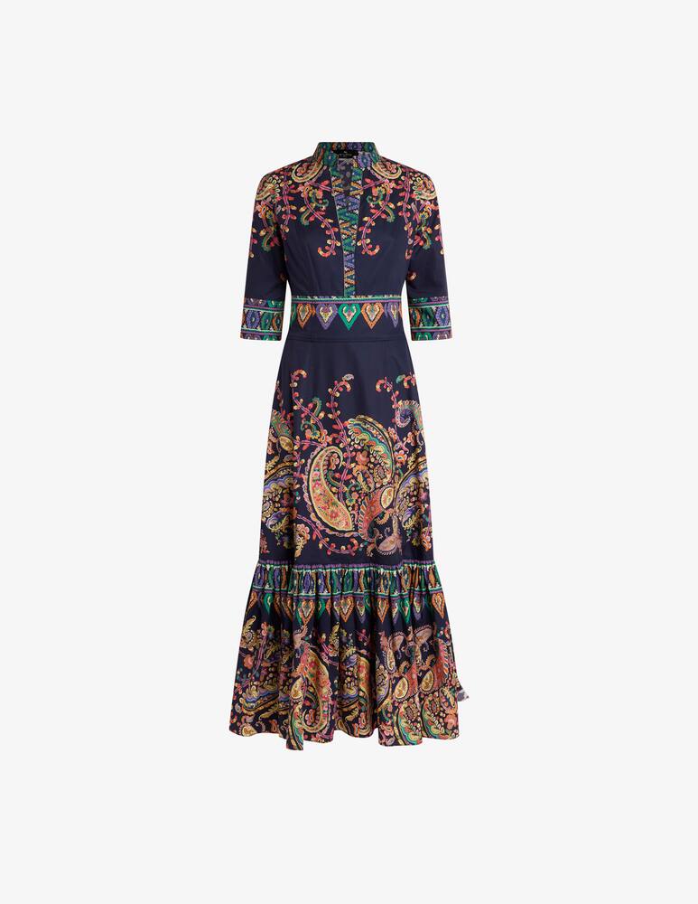 rinascente ETRO Long cotton dress with placed floral paisley print