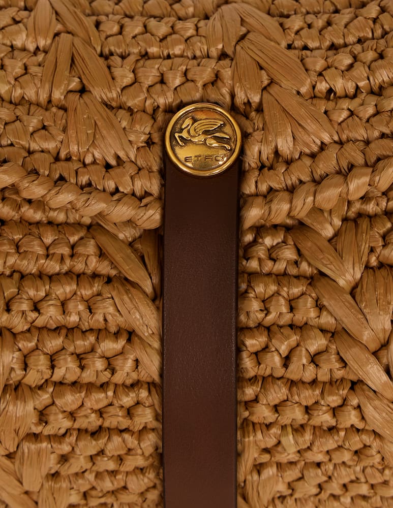 rinascente ETRO Borsa Pony media in rafia crochet