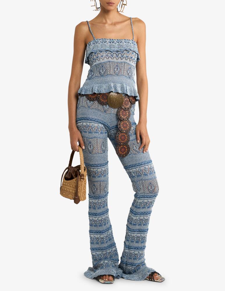 rinascente ETRO Crop top in maglia di cotone con lavorazione crochet