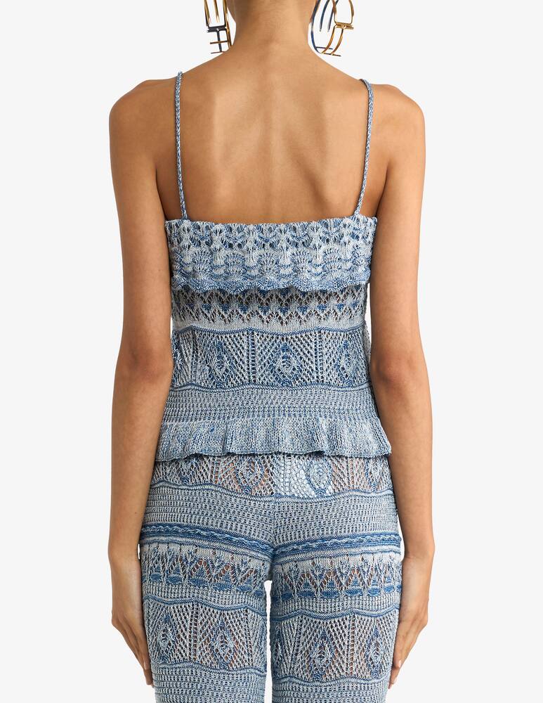 rinascente ETRO Crop top in maglia di cotone con lavorazione crochet