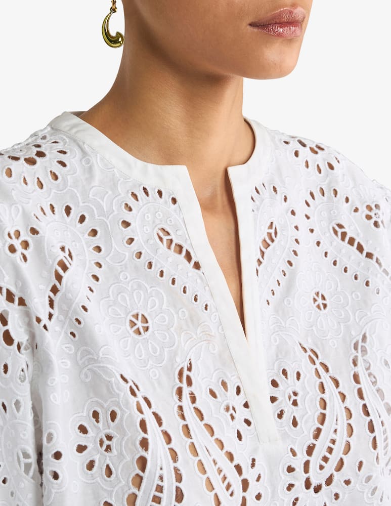 rinascente ETRO Blusa in pizzo sangallo con paisley e cuori