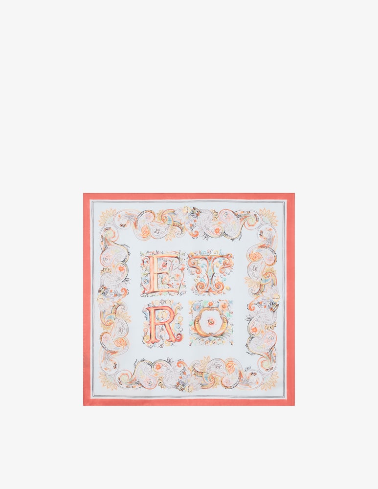 rinascente ETRO Foulard in seta con logo e motivo paisley floreale
