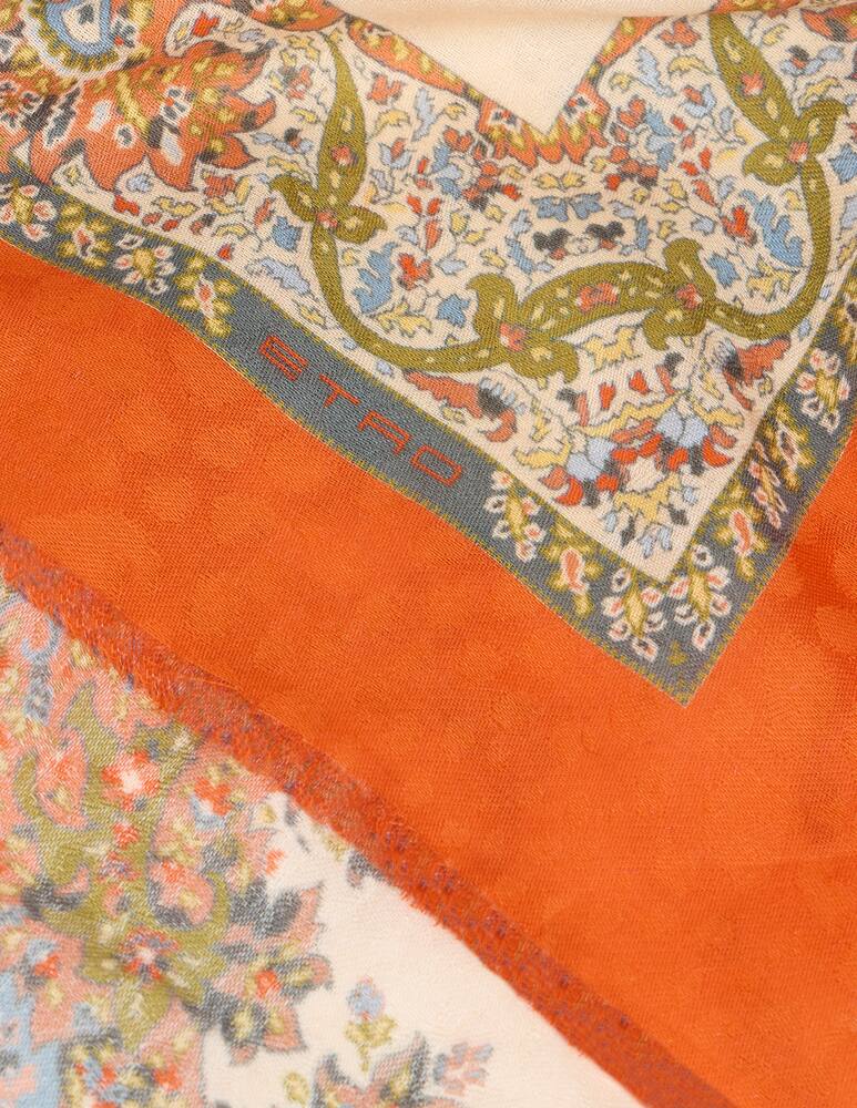 rinascente ETRO Cotton- and modal-blend shawl with floral paisley motif