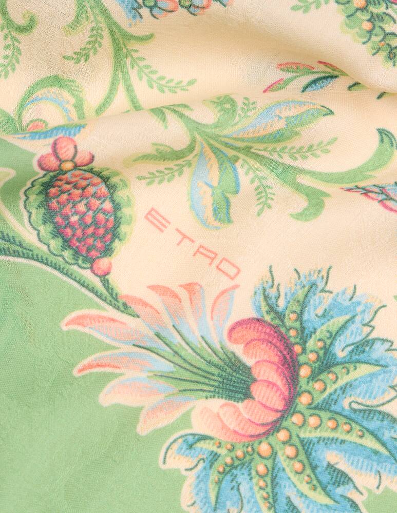 rinascente ETRO Cotton-Blend jacquard scarf with floral motif