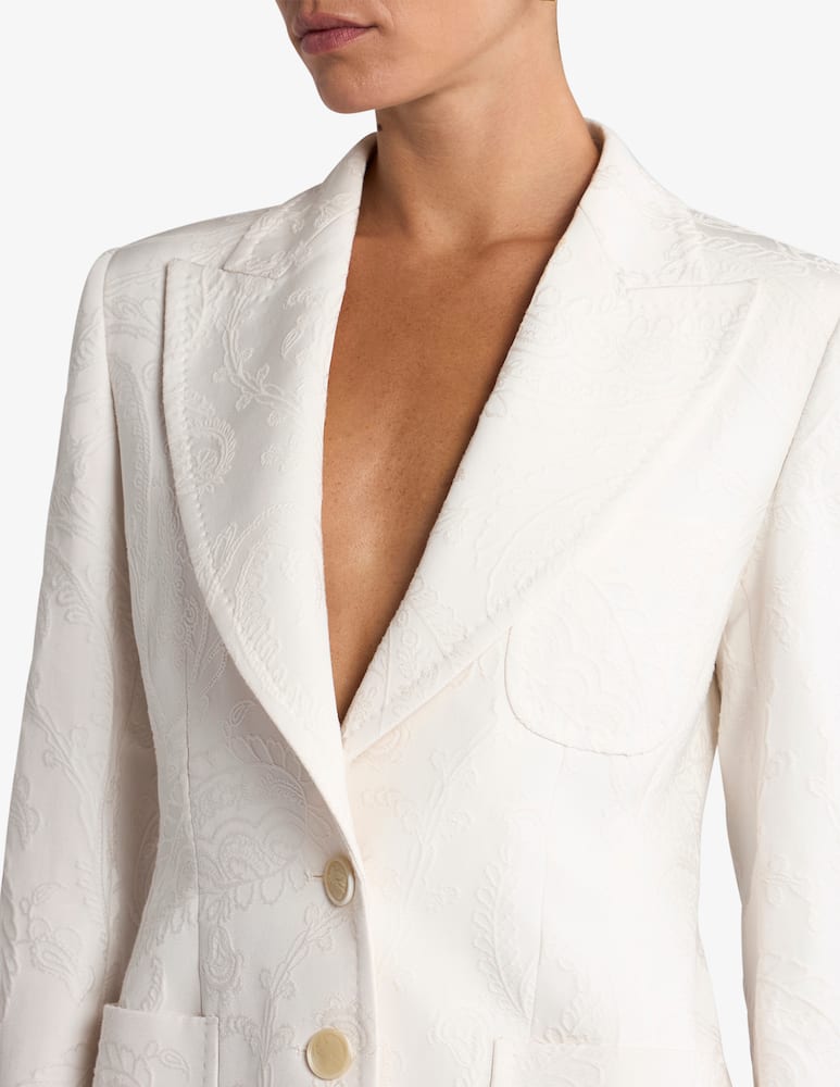 rinascente ETRO Giacca monopetto jacquard in misto cotone con motivo paisley foliage