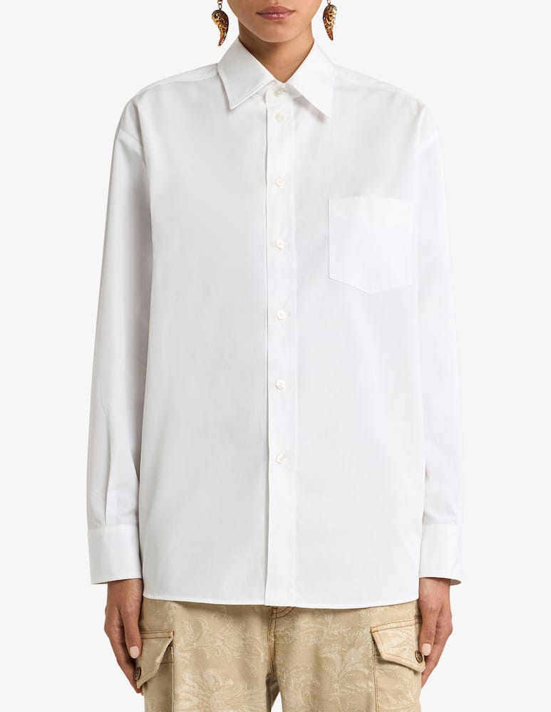 ETRO Camicia in cotone con inserto in seta sul restro - immagine 1 ETRO Camicia in cotone con inserto in seta sul restro - immagine 1