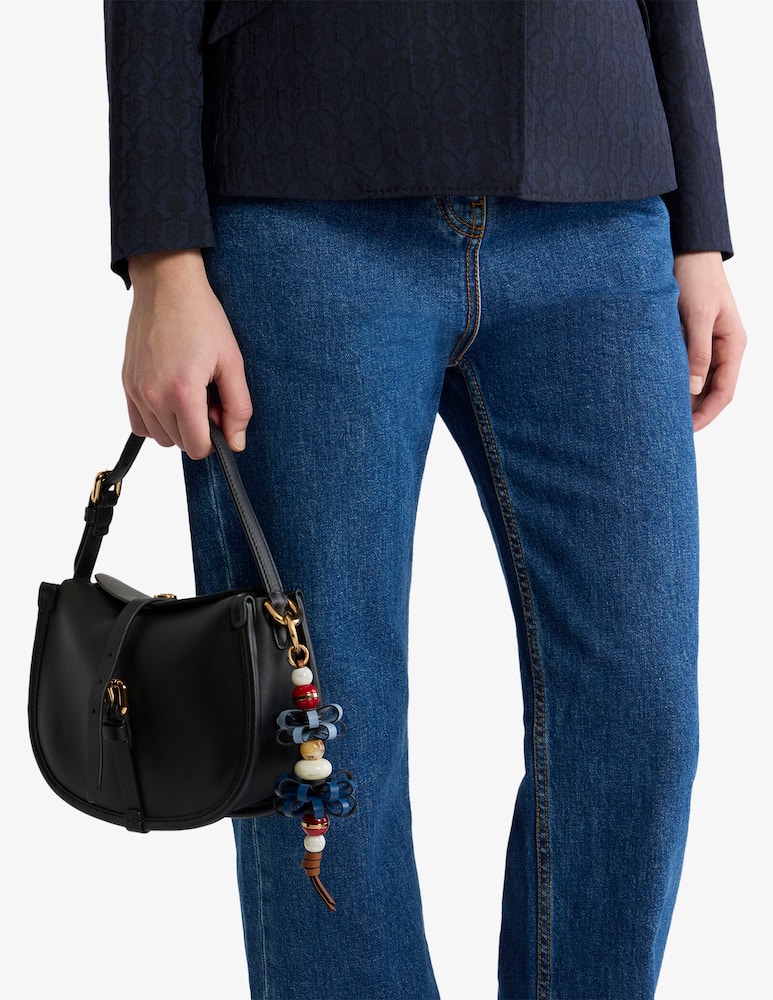 rinascente ETRO Leather charm with flowers and marbles