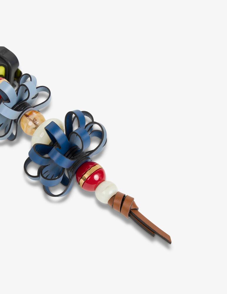 rinascente ETRO Leather charm with flowers and marbles