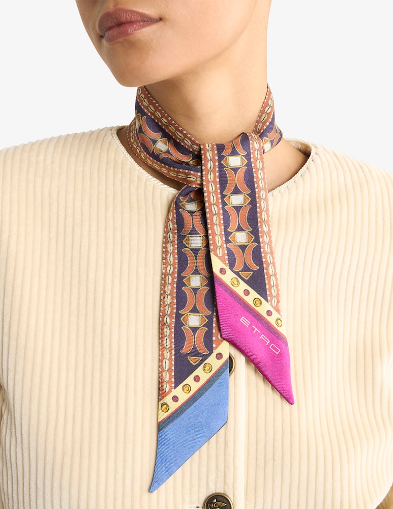 rinascente ETRO Paisleyna in seta con motivo animalier e geometrico