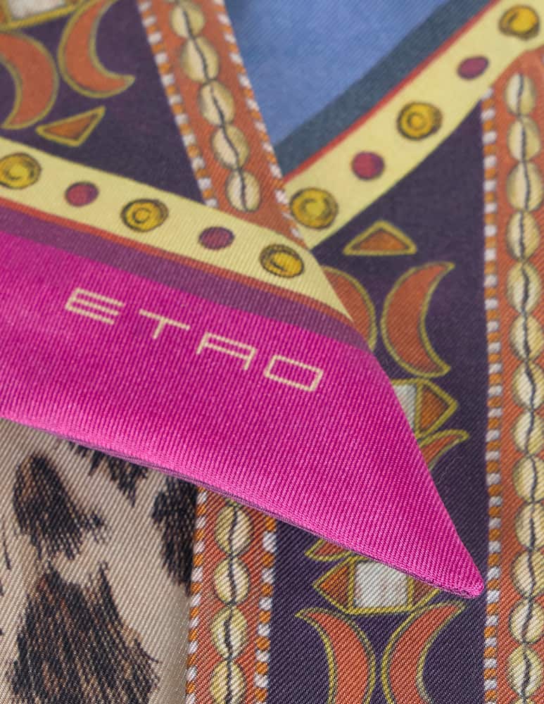 rinascente ETRO Paisleyna in seta con motivo animalier e geometrico