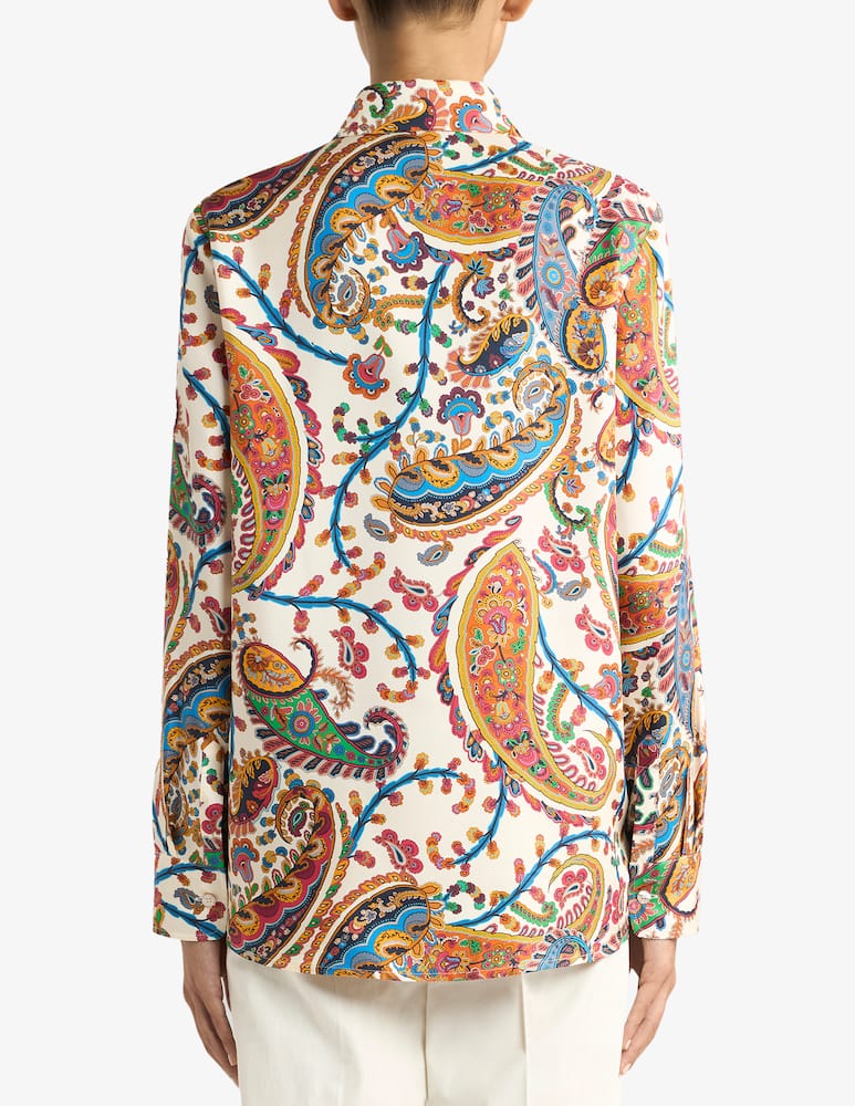 rinascente ETRO Silk twill shirt with floral paisley motif