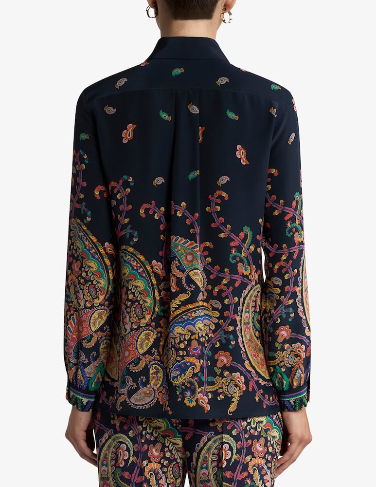 rinascente ETRO Silk shirt with placed floral paisley print