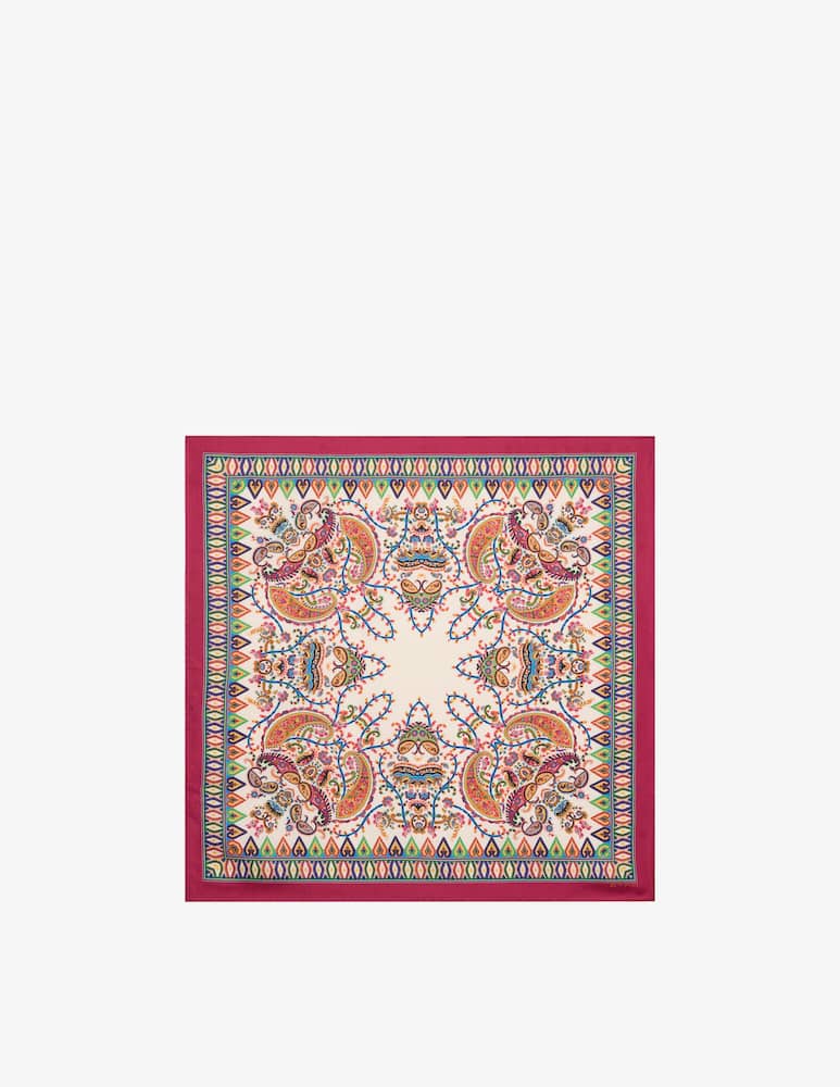 rinascente ETRO Silk scarf with floral paisley and medallion motif