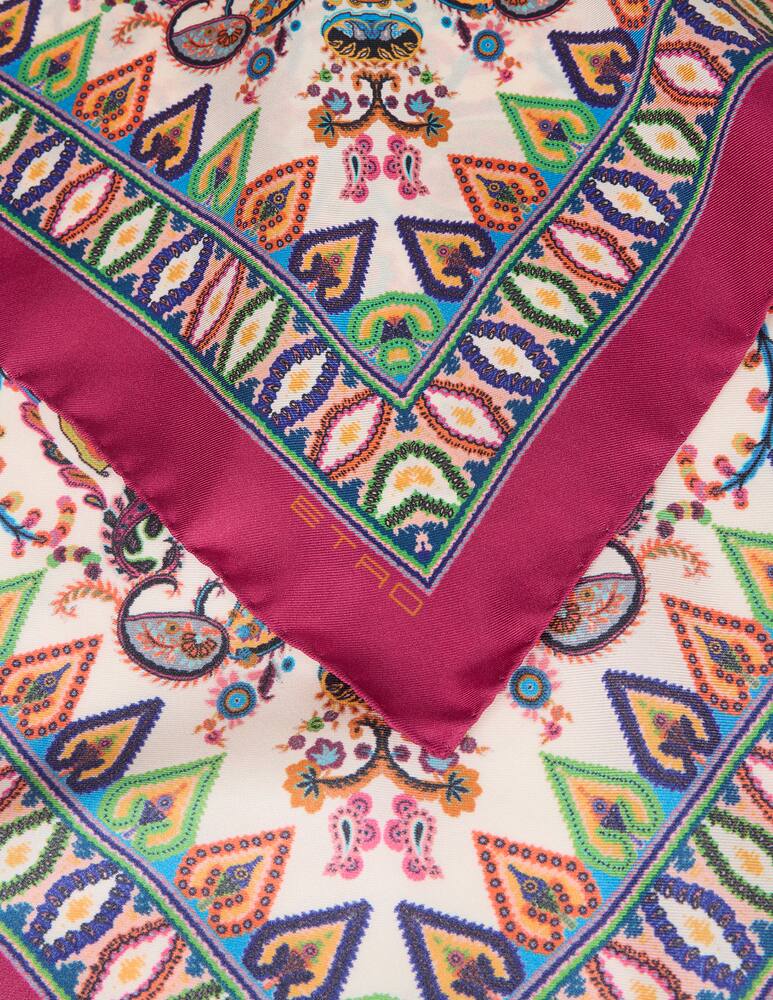 rinascente ETRO Silk scarf with floral paisley and medallion motif