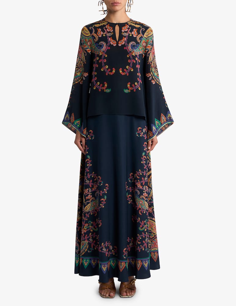 rinascente ETRO Silk blouse with placed floral paisley print
