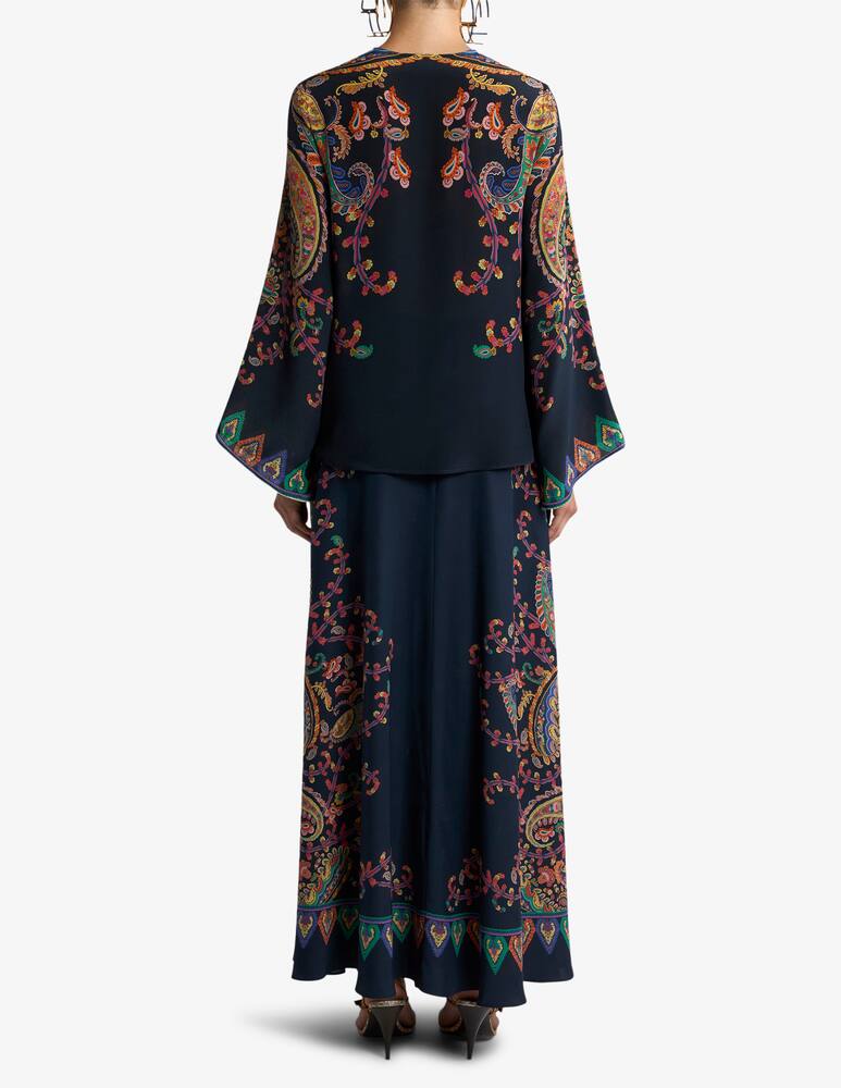 rinascente ETRO Silk blouse with placed floral paisley print