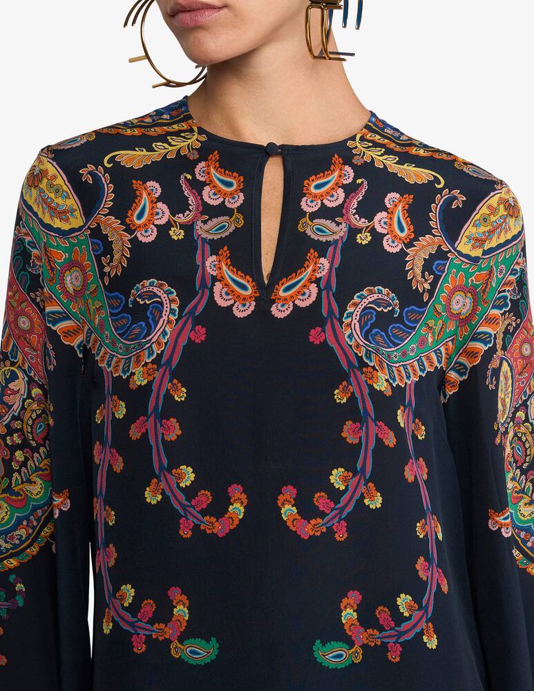 rinascente ETRO Silk blouse with placed floral paisley print
