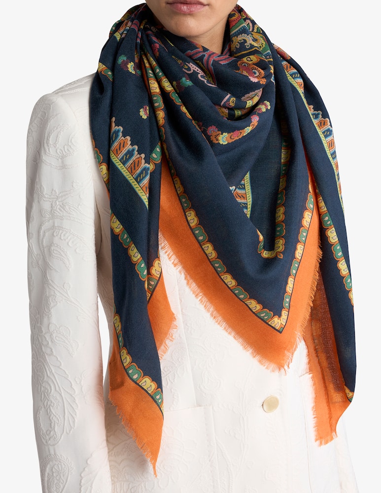 rinascente ETRO Scialle in misto cashmere con motivo paisley floreale