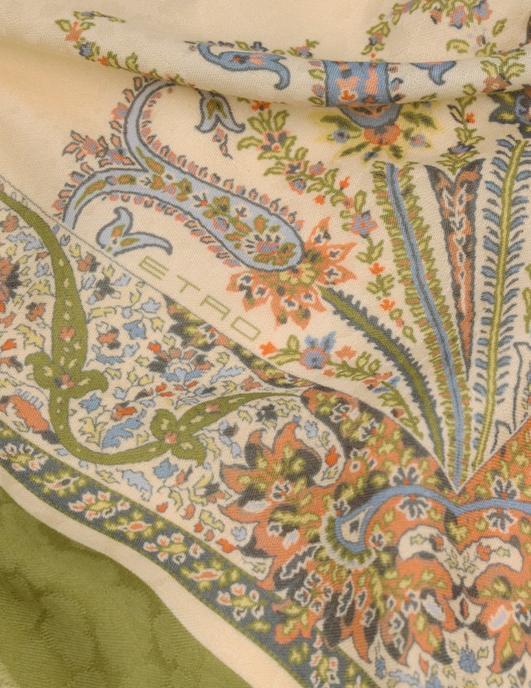 ETRO Cotton-Blend jacquard scarf with floral motif - picture 3 ETRO Cotton-Blend jacquard scarf with floral motif - picture 3