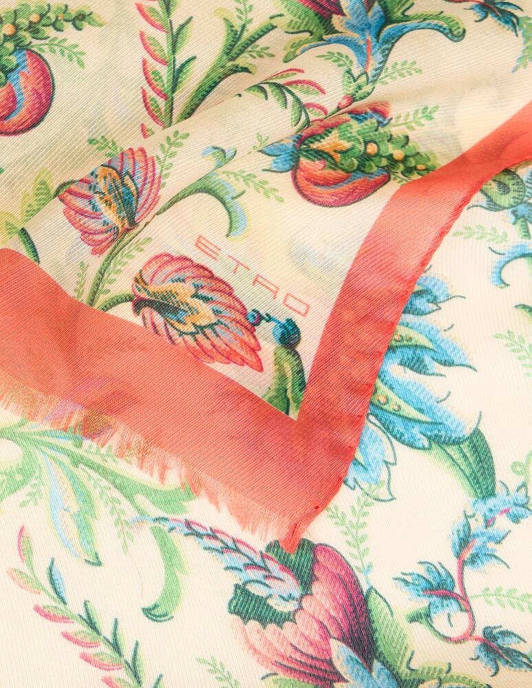 rinascente ETRO Cotton and silk scarf with floral motif