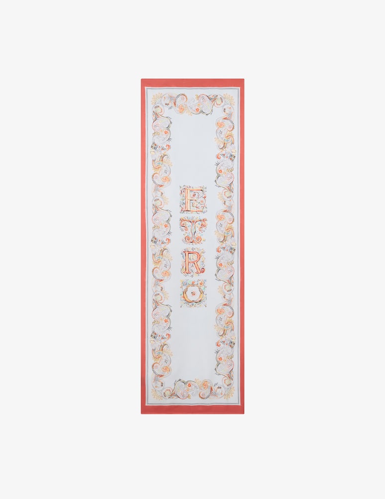 ETRO Sciarpa in seta con logo e motivo paisley floreale - immagine 1 ETRO Sciarpa in seta con logo e motivo paisley floreale - immagine 1