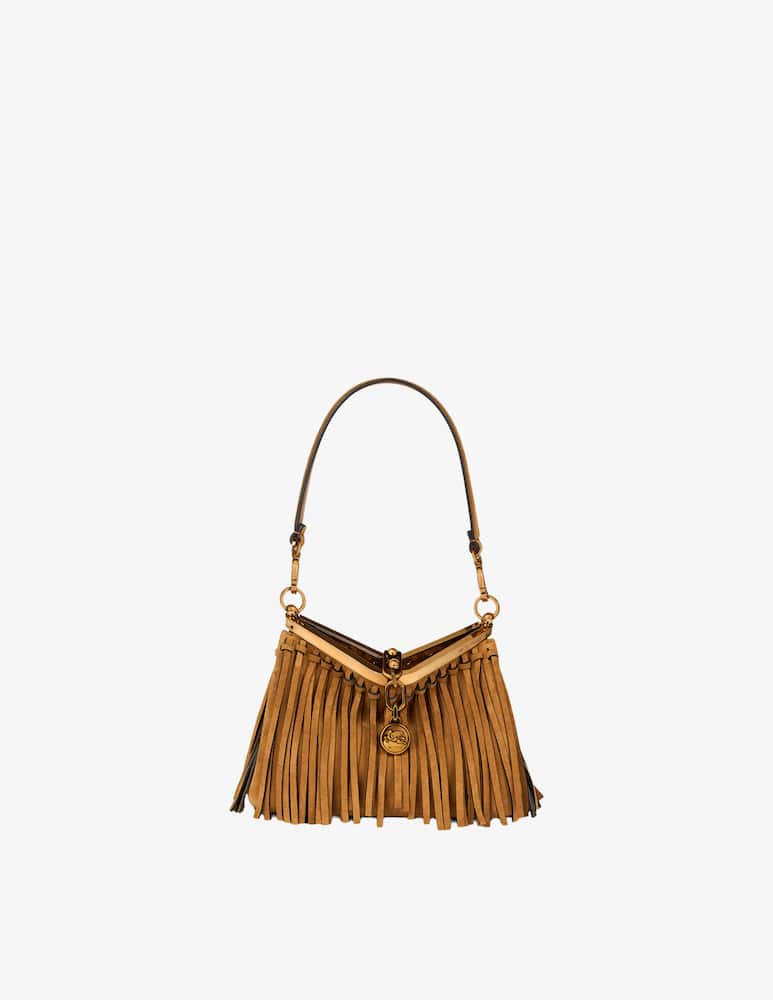 rinascente ETRO Borsa Vela piccola in suede con frange