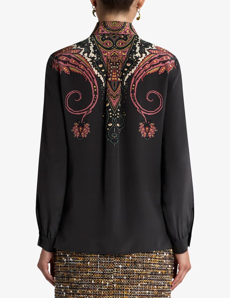 rinascente ETRO Camicia in seta con stampa piazzata paisley floreale