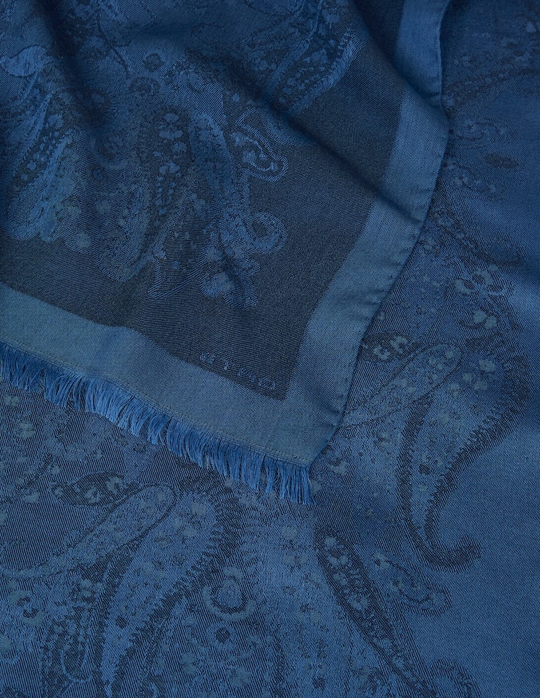ETRO Cotton-Blend jacquard scarf with paisley motif - picture 3 ETRO Cotton-Blend jacquard scarf with paisley motif - picture 3